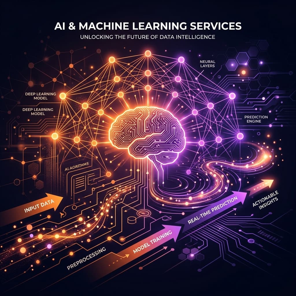 AI and machine learning visualization with data analytics