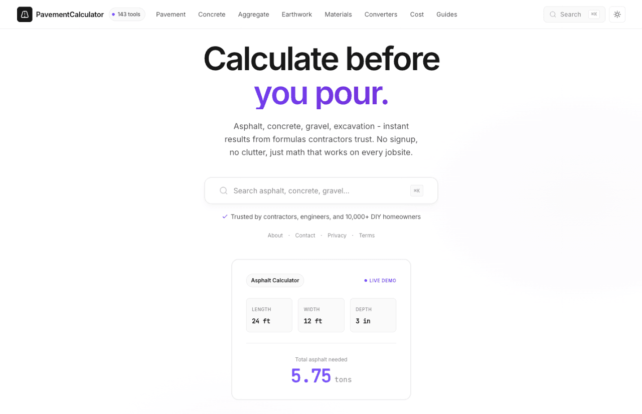 Pavement Calculator