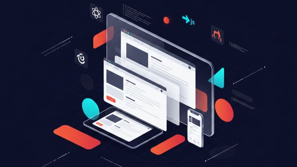 Web development showcase with modern interface design